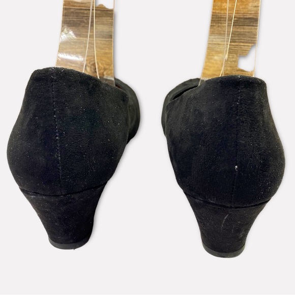 New Seychelles Black Suede with Black Stones wedge slip on Womens shoes size 7 - Picture 5 of 8